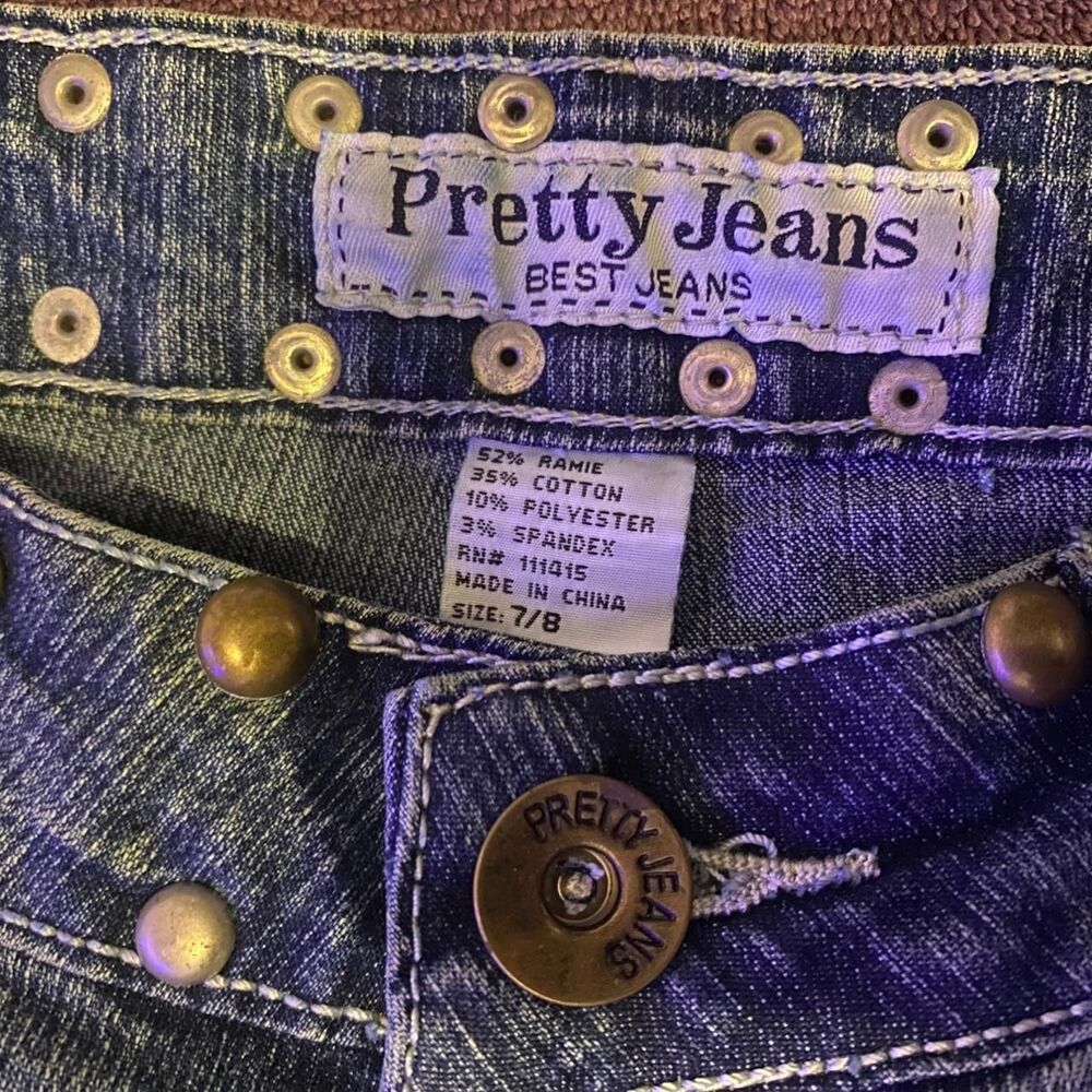 🦋 LADIES DEADSTOCK VINTAGE PRETTY JEANS BEADED DESIGNS FLARES W/ TAG 🦋